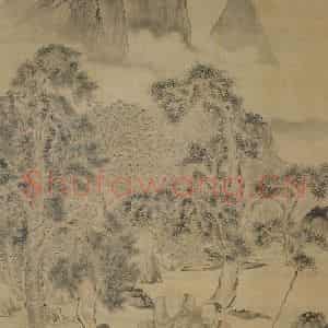 清代 华岩《林下论道图》国画花鸟作品图片鉴赏