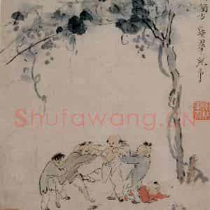 清代 华岩《童戏图》国画人物作品图片鉴赏