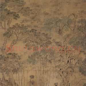 清代 华岩《苏米对书图》国画人物作品图片鉴赏