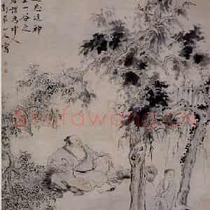 清代 华岩《刘讦游山图》国画人物作品图片鉴赏