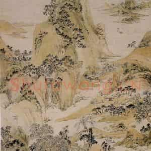 清代 华岩《柳岸松风图》国画综合作品图片鉴赏