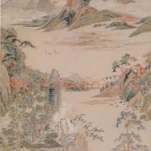 清代 华岩《隔水吟窗图》国画综合作品图片鉴赏