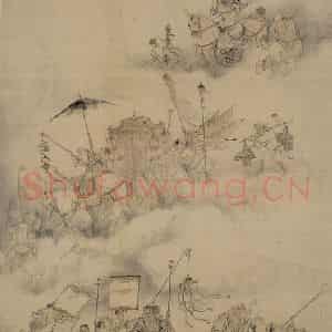 清代 华岩《钟旭嫁妹图》国画人物作品图片鉴赏