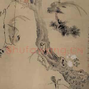 清代 华岩《翠雨和鸣图》国画花鸟作品图片鉴赏