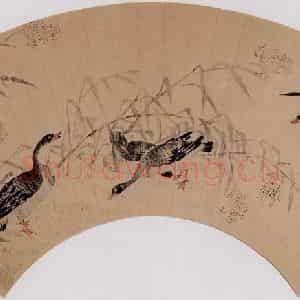 清代 边寿民《芦雁》国画花鸟写意作品图片鉴赏