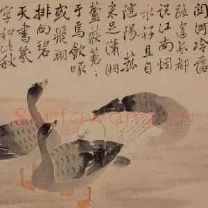 1739年 边寿民《芦雁花卉册》国画花鸟写意作品图片鉴赏