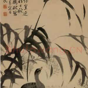 1744年 边寿民《芦雁图》国画花鸟写意作品图片鉴赏