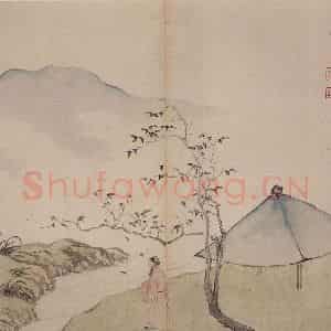清代 罗聘《山水花卉册》国画花鸟作品图片鉴赏