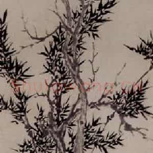 清代 罗聘《古木双筠图》国画花鸟作品图片鉴赏