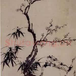 清代 罗聘《梅竹图》国画花鸟作品图片鉴赏