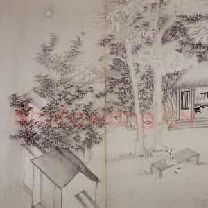 清代 罗聘《梧竹清宵图》国画花鸟作品图片鉴赏