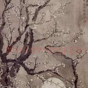 清代 罗聘《溪月黄昏图》国画花鸟作品图片鉴赏