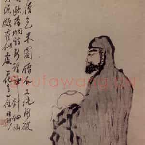 清代 罗聘《高僧乞米图》国画人物作品图片鉴赏