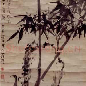 清代 罗聘《仿石涛竹石图》国画花鸟作品图片鉴赏