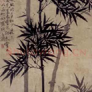 清代 罗聘《墨竹图》国画花鸟作品图片鉴赏