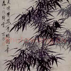 清代 罗聘《幽篁兰石图》国画花鸟作品图片鉴赏