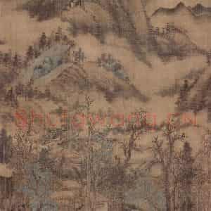 清代 罗聘《仿黄子久山水》国画山水作品图片鉴赏