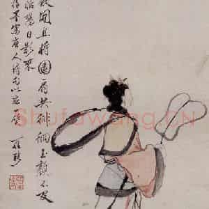 清代 罗聘《指画唐人诗意》国画人物作品图片鉴赏