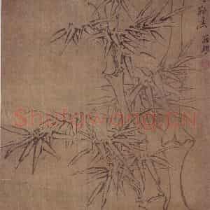 清代 罗聘《双钩竹图》国画花鸟作品图片鉴赏