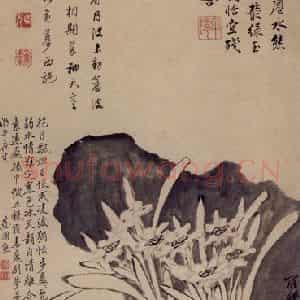 清代 罗聘《水仙》国画花鸟作品图片鉴赏