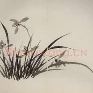 清代 罗聘《兰竹石图册》国画花鸟作品图片鉴赏