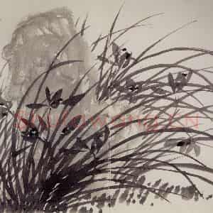清代 罗聘《兰竹石图册》国画花鸟作品图片鉴赏