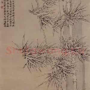 清代 罗聘《双钩竹图》国画花鸟作品图片鉴赏