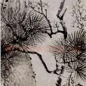 清代 罗聘《松梅图条屏》国画花鸟作品图片鉴赏