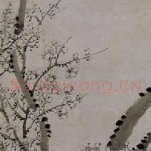 清代 罗聘《松梅图条屏》国画花鸟作品图片鉴赏