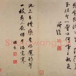明代 陈淳《书画册》国画花鸟作品图片鉴赏