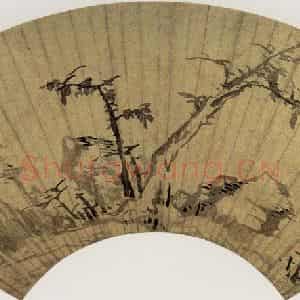 明代 陈淳《云林树石图》国画花鸟作品图片鉴赏