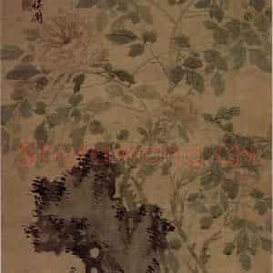 明代 陈淳《牡丹图》国画花鸟作品图片鉴赏