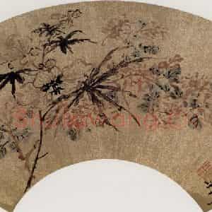 明代 陈淳《花卉扇》国画花鸟作品图片鉴赏