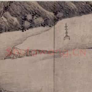 1493年 沈周《千人石夜游图》国画山水写意作品图片鉴赏