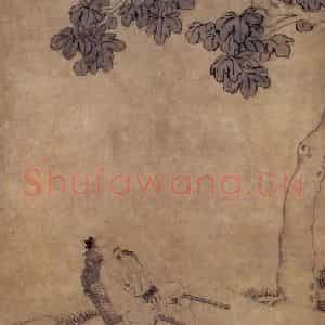 约弘治年间30余岁 唐寅《桐荫清梦图》国画综合工笔作品图片鉴赏
