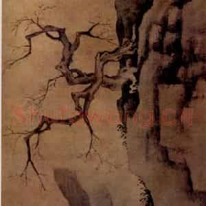 约正德初年30余岁 唐寅《观梅图》国画山水写意作品图片鉴赏