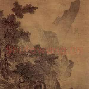 约正德年间40余岁 唐寅《春泉听风图》国画山水写意作品图片鉴赏