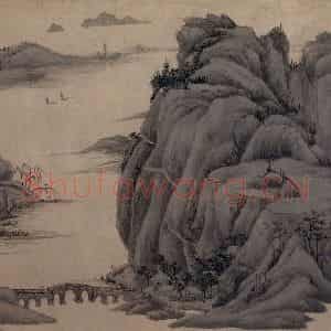 唐寅《行春桥图》国画山水写意作品图片鉴赏