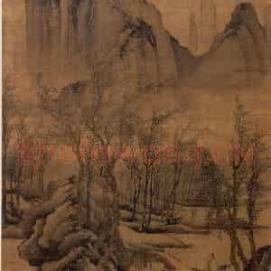 唐寅《步溪图》国画山水写意作品图片鉴赏
