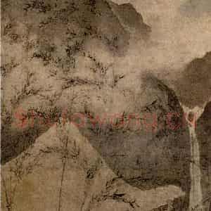 唐寅《虚亭听竹图》国画山水写意作品图片鉴赏