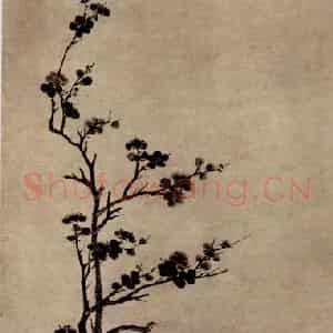 唐寅《梅花图》国画花鸟写意作品图片鉴赏