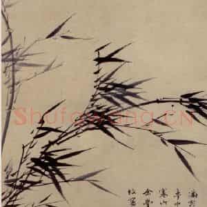 唐寅《风竹图》国画花鸟写意作品图片鉴赏