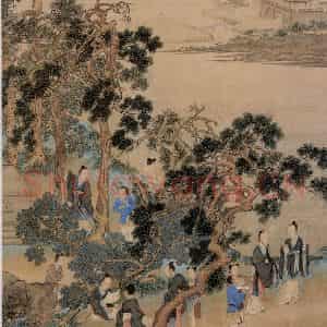 仇英《人物故事图》国画综合写意作品图片鉴赏