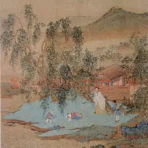 仇英《人物故事图》国画综合写意作品图片鉴赏