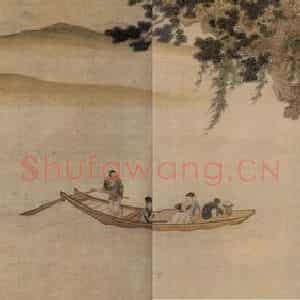 仇英《赤壁图》国画山水写意作品图片鉴赏