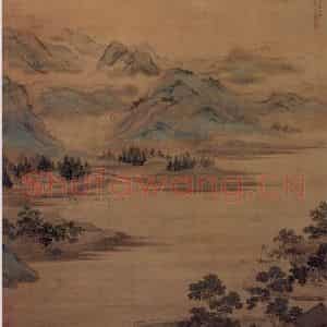 仇英《莲溪渔隐图》国画山水写意作品图片鉴赏