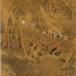 仇英《剑阁图》国画山水写意作品图片鉴赏
