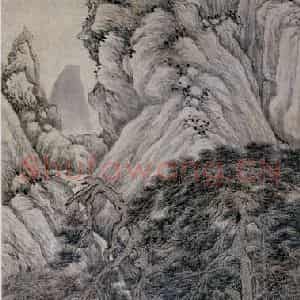 沈周《虎丘送客图》国画山水写意作品图片鉴赏