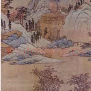 沈周《青山红树图》国画山水写意作品图片鉴赏