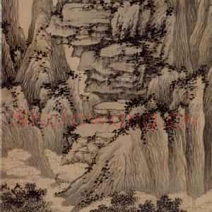 沈周《祝寿图》国画山水写意作品图片鉴赏